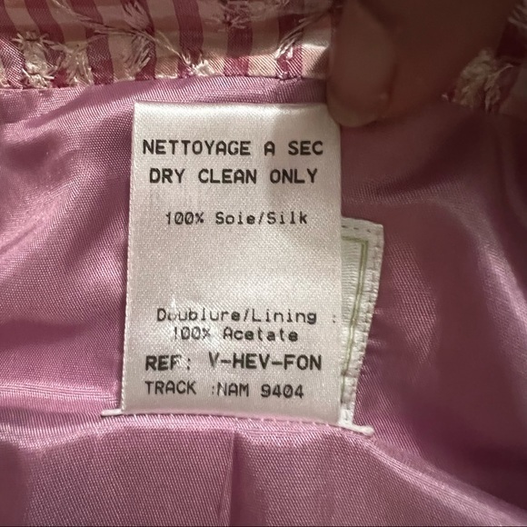 PAULE VASSEUR Silk Pink Eyelet Fabric Barbiecore Barbie core Jacket Blazer 6 38 - Picture 11 of 15